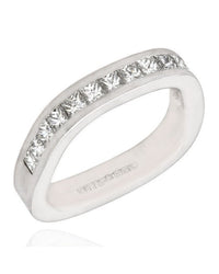 Platinum Princess Diamond Ring with Square Shank
