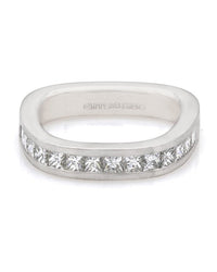 Platinum Princess Diamond Ring with Square Shank