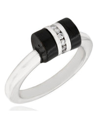Black Coral & Diamond Ring