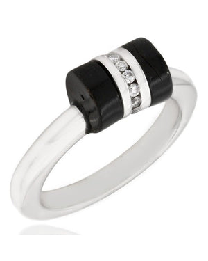 Black Coral & Diamond Ring