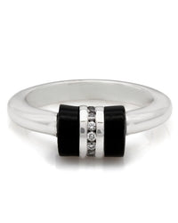 Black Coral & Diamond Ring