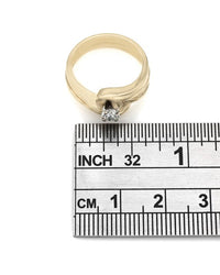 Diamond Solitaire Bypass Wedding Ring Set