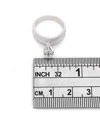 Brushed Finish Diamond Solitaire Engagement Ring