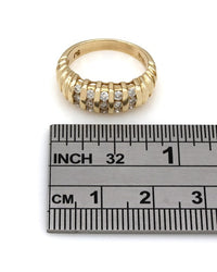 Five Row Vertical Channel Diamond Band in 14k Yellow Gold