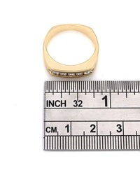 Channel Set Five Stone Diamond Band with European Shank in 14k Yellow Gold