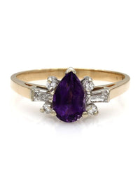 Amethyst and Diamond Ring in Gold