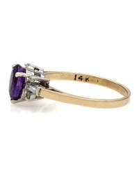 Amethyst and Diamond Ring in Gold
