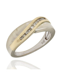2 Tone Princess Diamond Bypass Ring