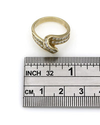 2 Row Diamond Ribbon Bypass Ring