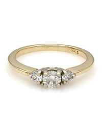 Two Tone 3 Stone Diamond Ring