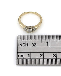 Two Tone 3 Stone Diamond Ring