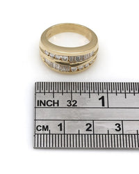 2 Row Round and Baguette Diamond Fashion Ring