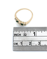 Alternating Diamond and Emerald Stack Ring