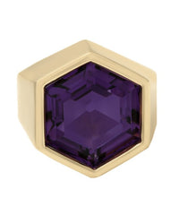Hexagon Amethyst Ring in Gold