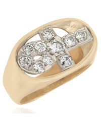 Diamond Ankh Cross Ring