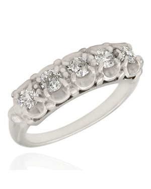 Scalloped 5 Stone Diamond Ring