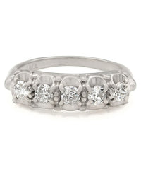 Scalloped 5 Stone Diamond Ring
