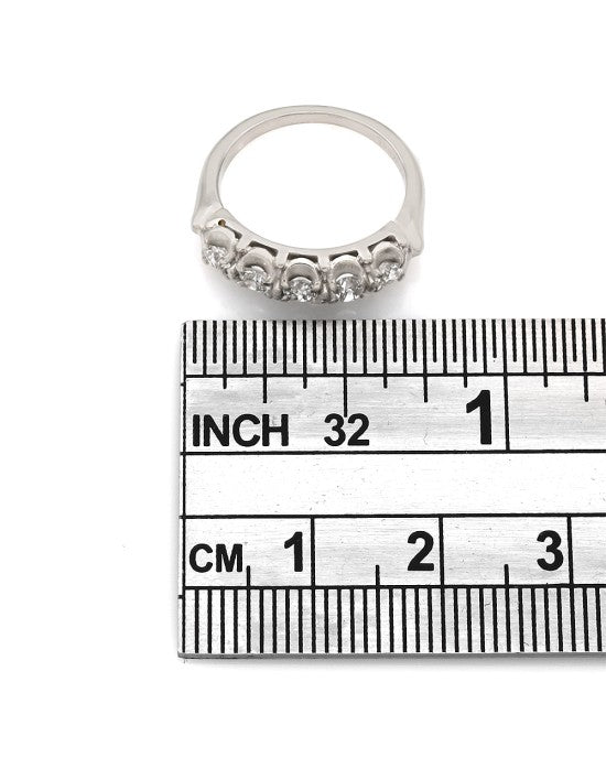 Scalloped 5 Stone Diamond Ring