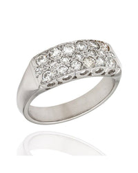 3 Row Diamond Pave Ring
