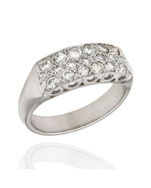 3 Row Diamond Pave Ring