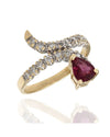 Ruby and Diamond Bypass Ring