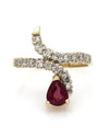 Ruby and Diamond Bypass Ring