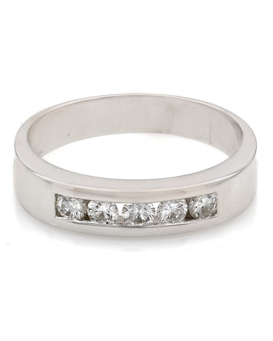 Gentleman's Channel Set Diamond Band in Gold