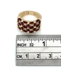 5 Row Ruby and Diamond Fashion Ring