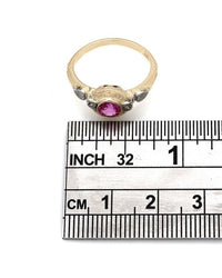 Pink Sapphire and Diamond Accent Two Tone Ring