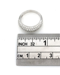 Diamond Pave Tapered Dome Ring in White Gold
