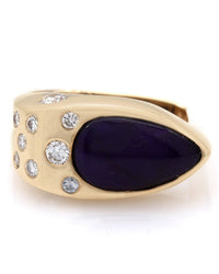 Sugalite and Diamond Square Shank Ring