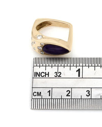Sugalite and Diamond Square Shank Ring