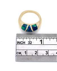 Boulder Opal Inlay Dome Ring in Gold
