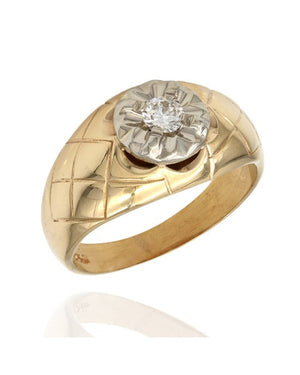 Gentleman's Diamond Solitaire Dome Ring