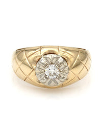 Gentleman's Diamond Solitaire Dome Ring