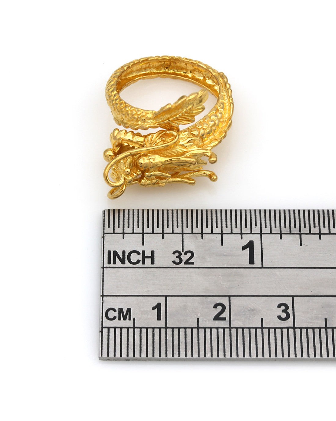 Textured Dragon Ring in 22K Gold