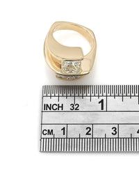 Princess Cut Diamond Channel Engagement Ring in 14k Yellow Gold