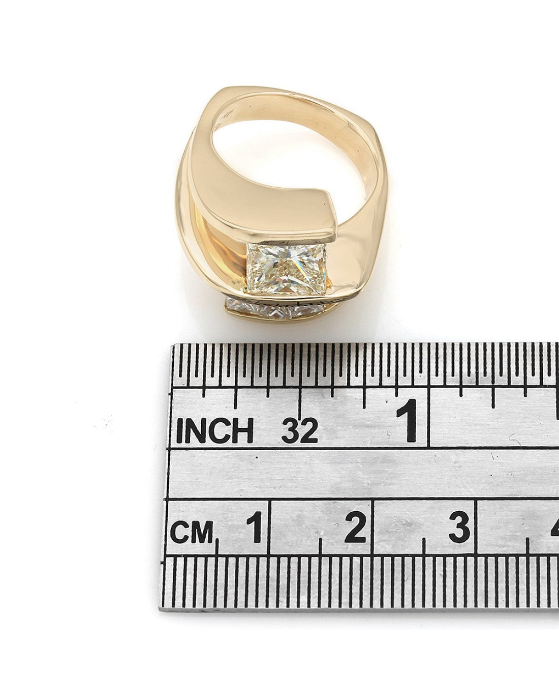 Princess Cut Diamond Channel Engagement Ring in 14k Yellow Gold