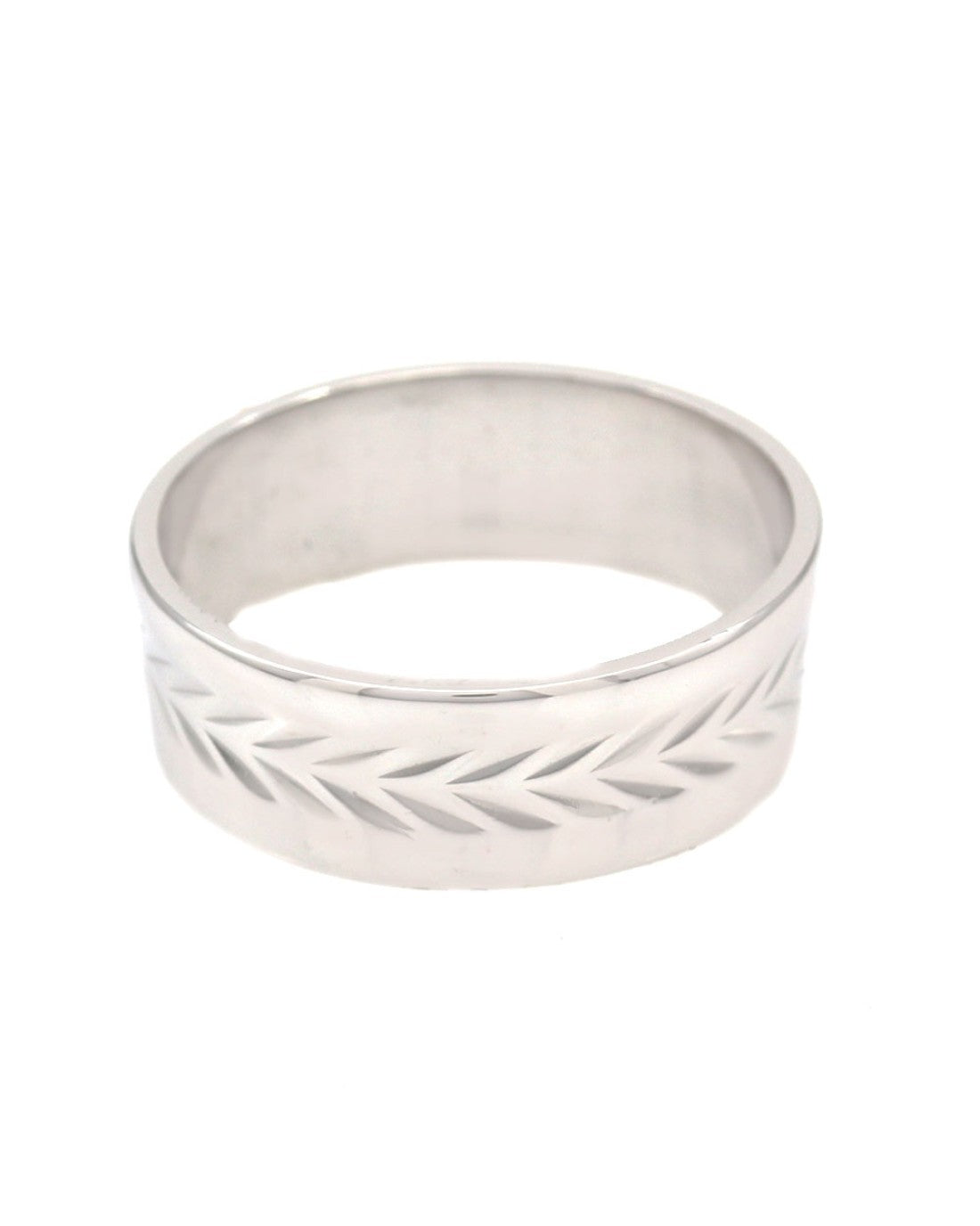Gentlemans Folate Motif Concave Ring