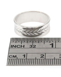 Gentlemans Folate Motif Concave Ring