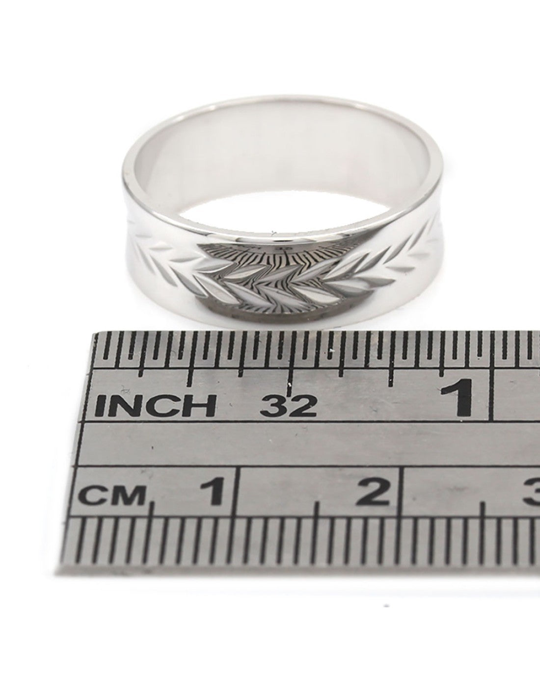 Gentlemans Folate Motif Concave Ring