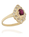 Ruby and Diamond Diamond Shape Ring