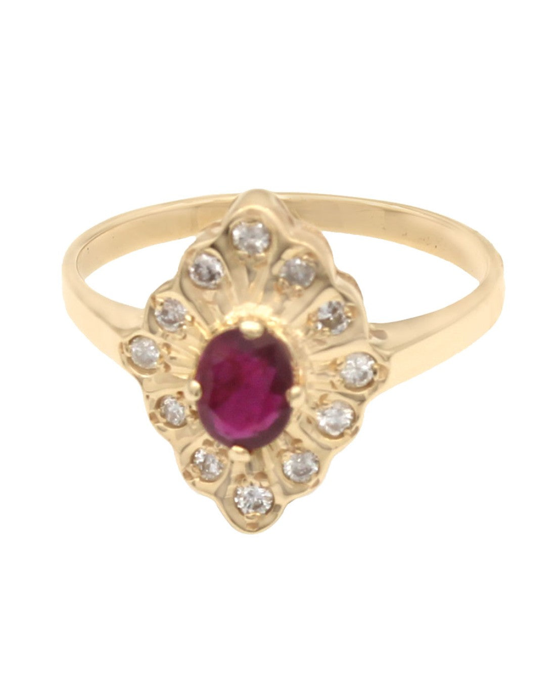 Ruby and Diamond Diamond Shape Ring