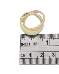 Trinity Style Ring in 3 Tone Gold