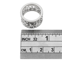 Cut Out Diamond Edge Band in White Gold