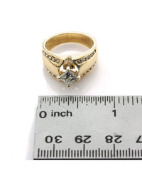 Princess Cut Diamond Solitaire Ring with Diamond Edging