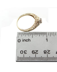 Textured Diamond Solitaire Ring in Gold