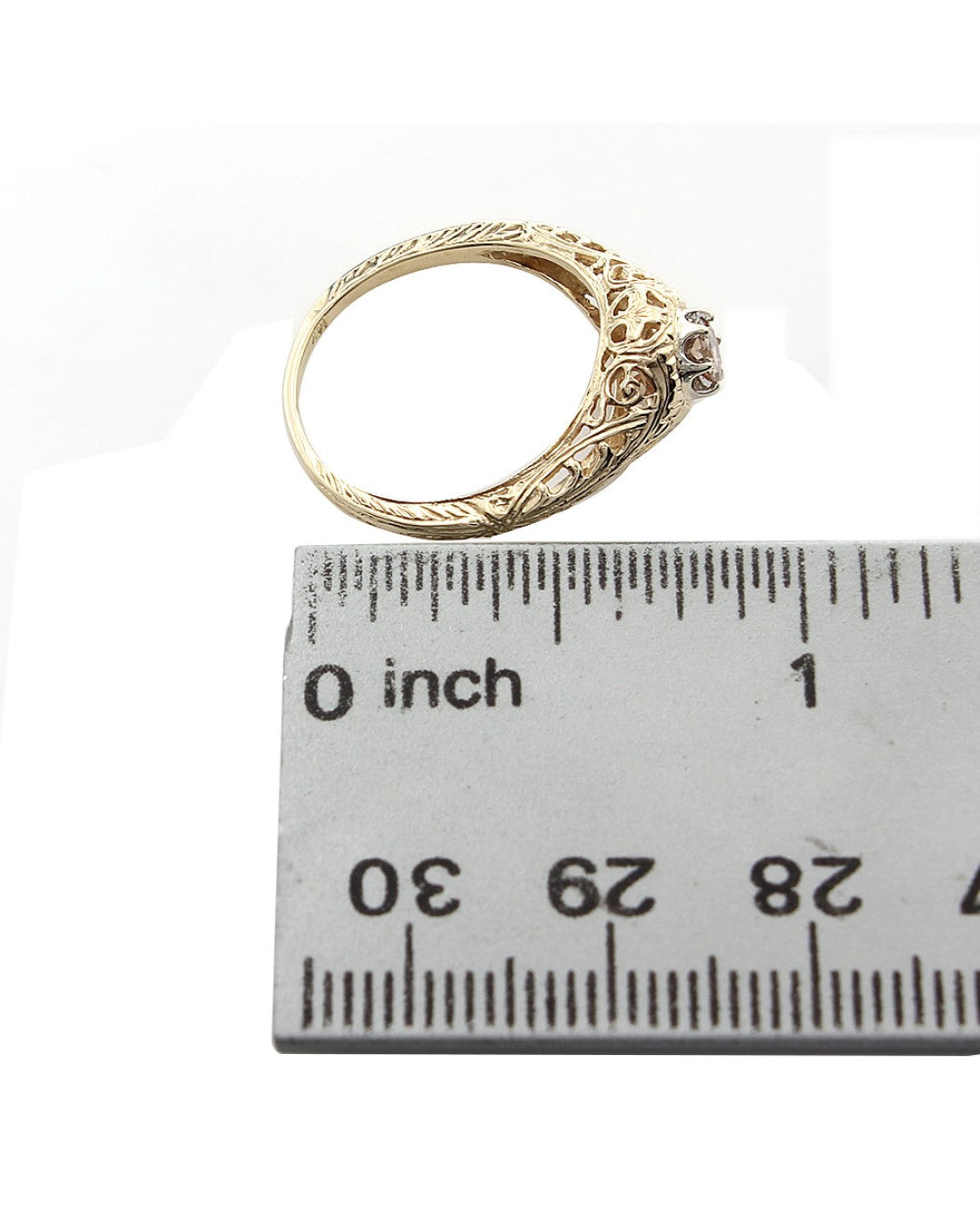 Textured Diamond Solitaire Ring in Gold