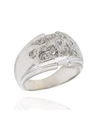 Mixed Cut Diamond Steo Edge Tapered Band