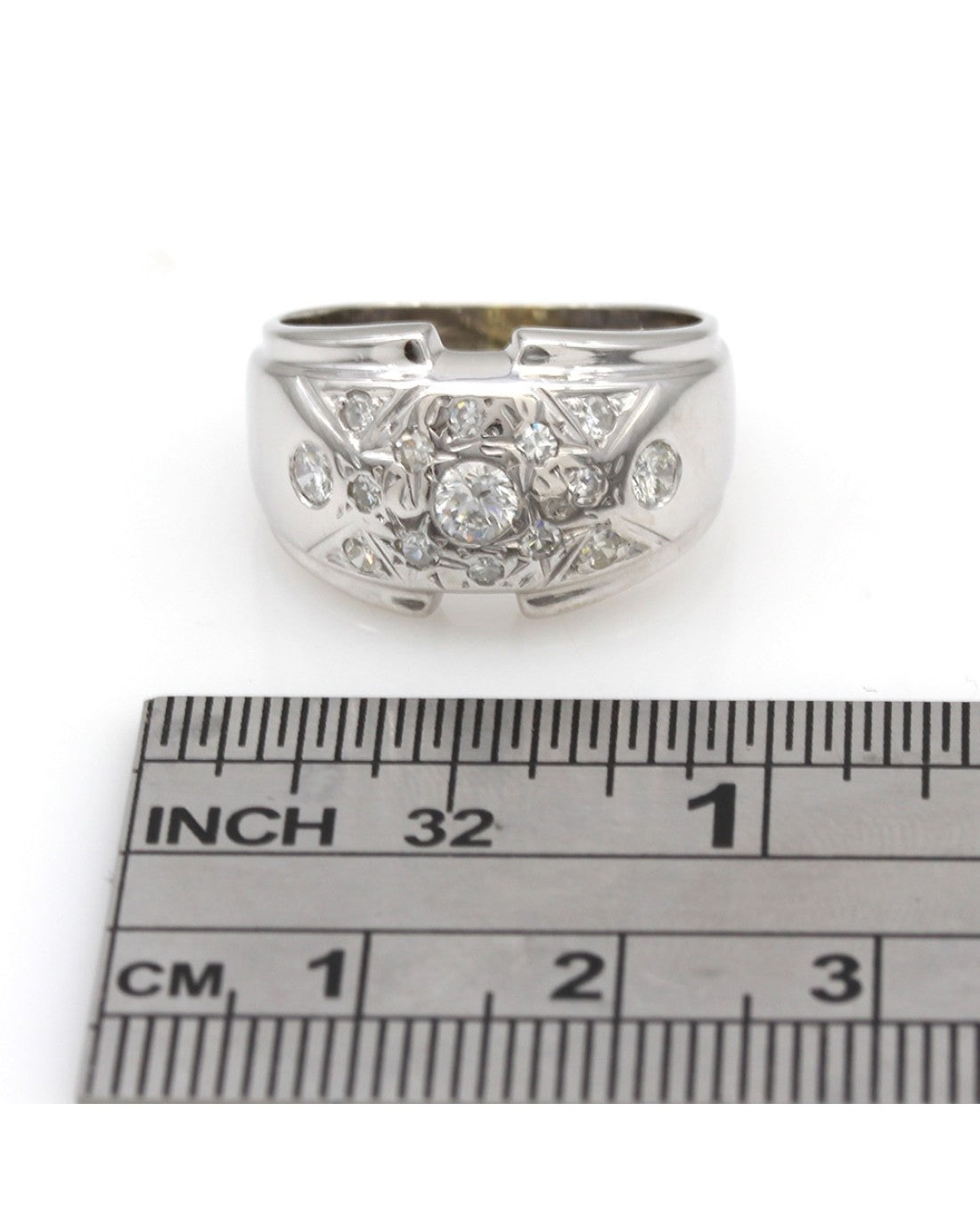 Mixed Cut Diamond Steo Edge Tapered Band